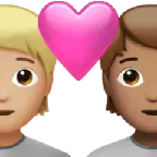 couple with heart: person, person, medium-light skin tone, medium skin tone für Apple Plattform