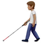 person with white cane: medium skin tone pour la plateforme Apple