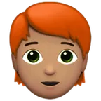 person: medium skin tone, red hair para la plataforma Apple