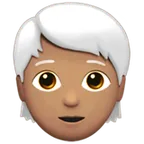 person: medium skin tone, white hair para la plataforma Apple