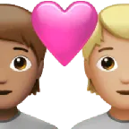 couple with heart: person, person, medium skin tone, medium-light skin tone für Apple Plattform