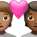 couple with heart: person, person, medium skin tone, medium-dark skin tone für Apple Plattform