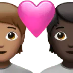 couple with heart: person, person, medium skin tone, dark skin tone für Apple Plattform