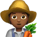 farmer: medium-dark skin tone pentru platforma Apple