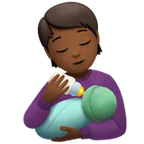 person feeding baby: medium-dark skin tone สำหรับแพลตฟอร์ม Apple