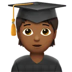 student: medium-dark skin tone til Apple platform