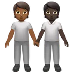 Apple 플랫폼을 위한 people holding hands: medium-dark skin tone, dark skin tone