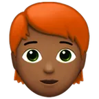 person: medium-dark skin tone, red hair สำหรับแพลตฟอร์ม Apple