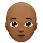Apple platformu için person: medium-dark skin tone, bald