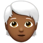 person: medium-dark skin tone, white hair สำหรับแพลตฟอร์ม Apple