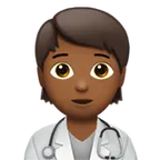 health worker: medium-dark skin tone for Apple platform