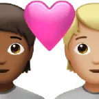 Apple 플랫폼을 위한 couple with heart: person, person, medium-dark skin tone, medium-light skin tone