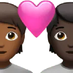 Apple dla platformy couple with heart: person, person, medium-dark skin tone, dark skin tone