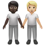people holding hands: dark skin tone, medium-light skin tone pentru platforma Apple