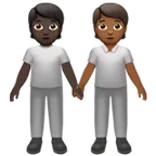 Apple 플랫폼을 위한 people holding hands: dark skin tone, medium-dark skin tone
