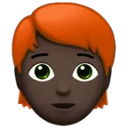person: dark skin tone, red hair สำหรับแพลตฟอร์ม Apple