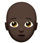 Apple 플랫폼을 위한 person: dark skin tone, bald
