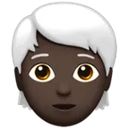 person: dark skin tone, white hair สำหรับแพลตฟอร์ม Apple