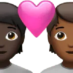 Apple dla platformy couple with heart: person, person, dark skin tone, medium-dark skin tone
