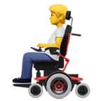 person in motorized wheelchair for Apple platform
