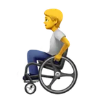 Apple प्लेटफ़ॉर्म के लिए person in manual wheelchair