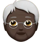 older person: dark skin tone untuk platform Apple