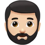 Apple platformu için man: light skin tone, beard