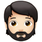 person: light skin tone, beard per la piattaforma Apple