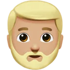 man: medium-light skin tone, beard für Apple Plattform