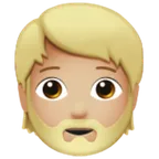 person: medium-light skin tone, beard สำหรับแพลตฟอร์ม Apple