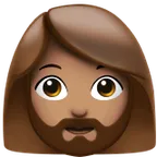 woman: medium skin tone, beard für Apple Plattform