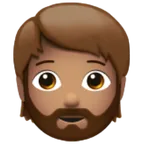 person: medium skin tone, beard pentru platforma Apple