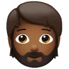 person: medium-dark skin tone, beard per la piattaforma Apple