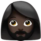 woman: dark skin tone, beard для платформы Apple