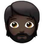 person: dark skin tone, beard per la piattaforma Apple
