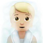 Apple 플랫폼을 위한 person in steamy room: medium-light skin tone