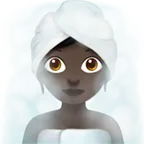 woman in steamy room: dark skin tone pentru platforma Apple