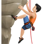 Apple platformu için man climbing: light skin tone