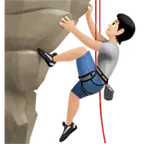 person climbing: light skin tone pentru platforma Apple