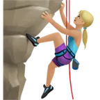 woman climbing: medium-light skin tone עבור פלטפורמת Apple