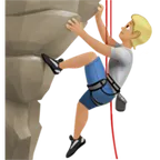 person climbing: medium-light skin tone สำหรับแพลตฟอร์ม Apple