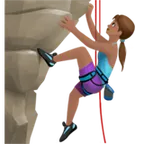 woman climbing: medium skin tone für Apple Plattform