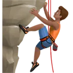 Appleプラットフォームのman climbing: medium skin tone