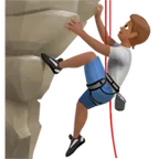 person climbing: medium skin tone pentru platforma Apple