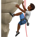person climbing: medium-dark skin tone untuk platform Apple