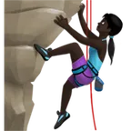 Appleプラットフォームのwoman climbing: dark skin tone