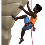 Apple dla platformy man climbing: dark skin tone