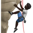 person climbing: dark skin tone per la piattaforma Apple