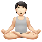 person in lotus position: light skin tone สำหรับแพลตฟอร์ม Apple