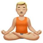 man in lotus position: medium-light skin tone für Apple Plattform